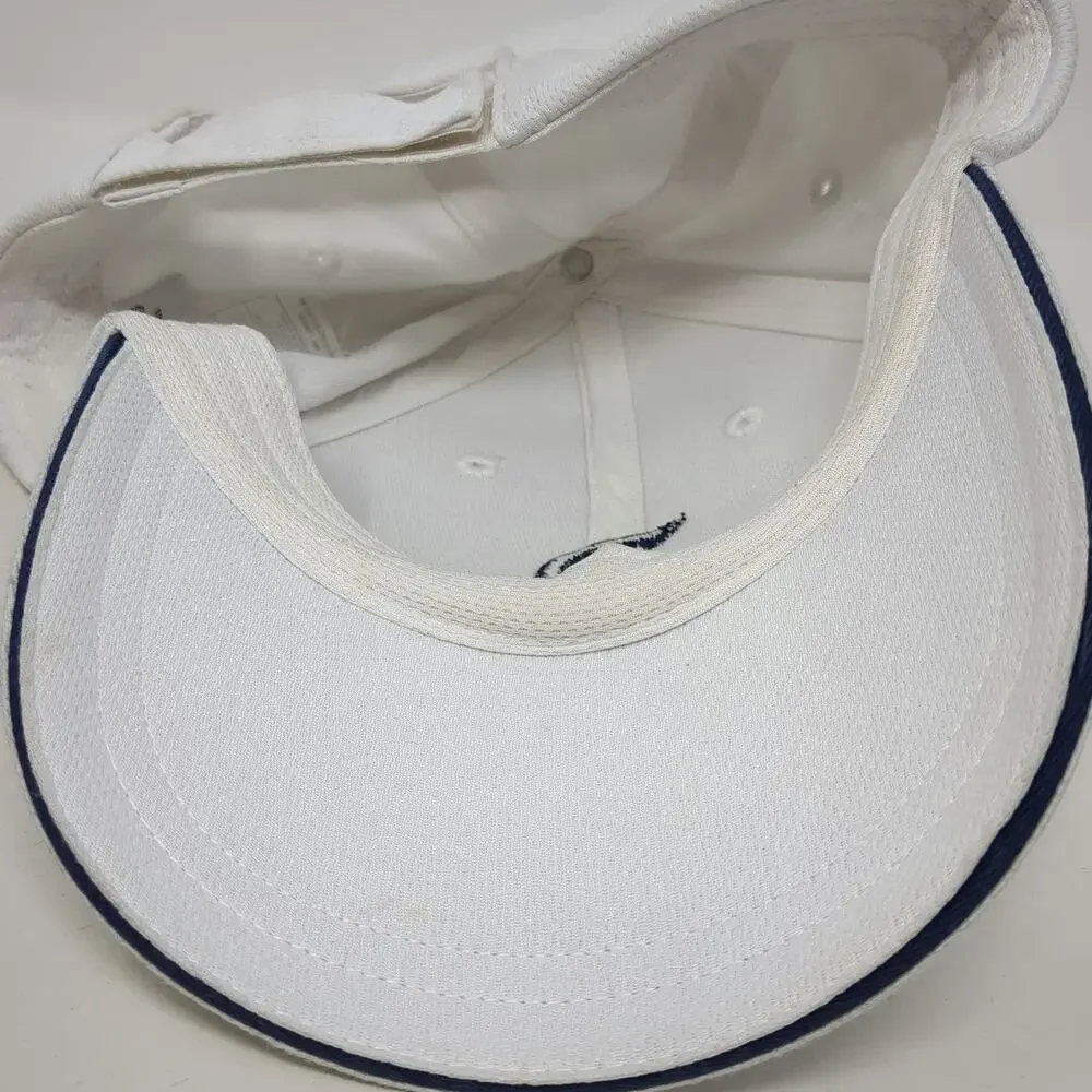 Disney Parks Baseball Cap White One Size Embroidered D Logo Strapback Hat Blue